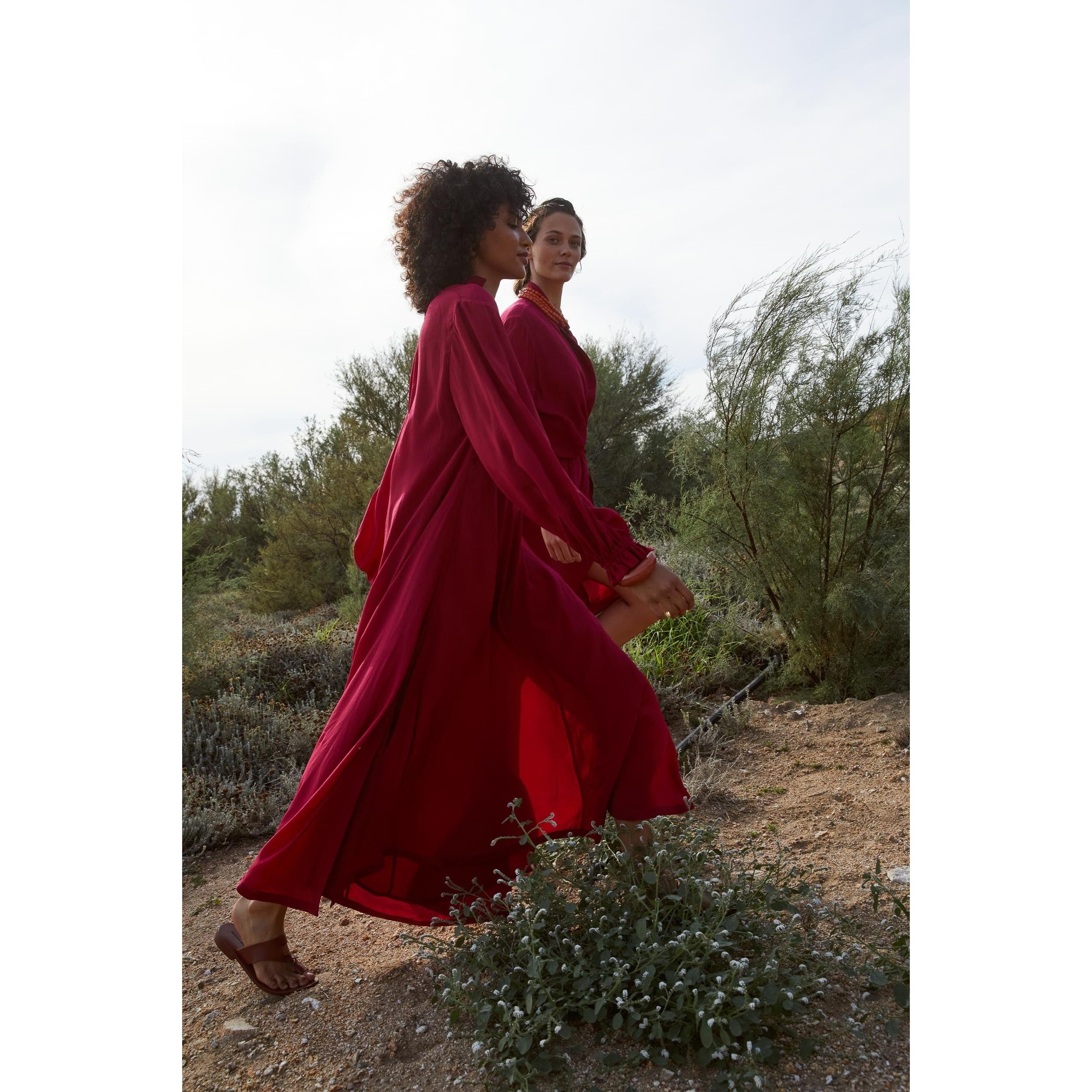 Robe Seraphine Soie - Camelia