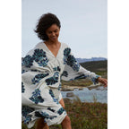 Robe Jane Imprime Indian Flowers - Blue