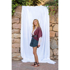 Veste Kimono Renata Etamine De Laine - Sky Blue