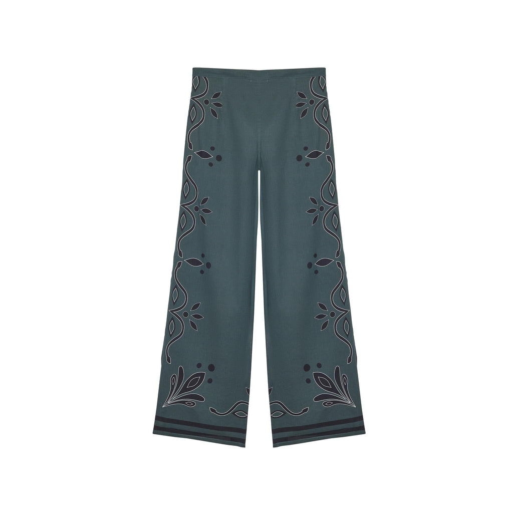 Pantalon Erika Imprime Arabesque - Ardoise