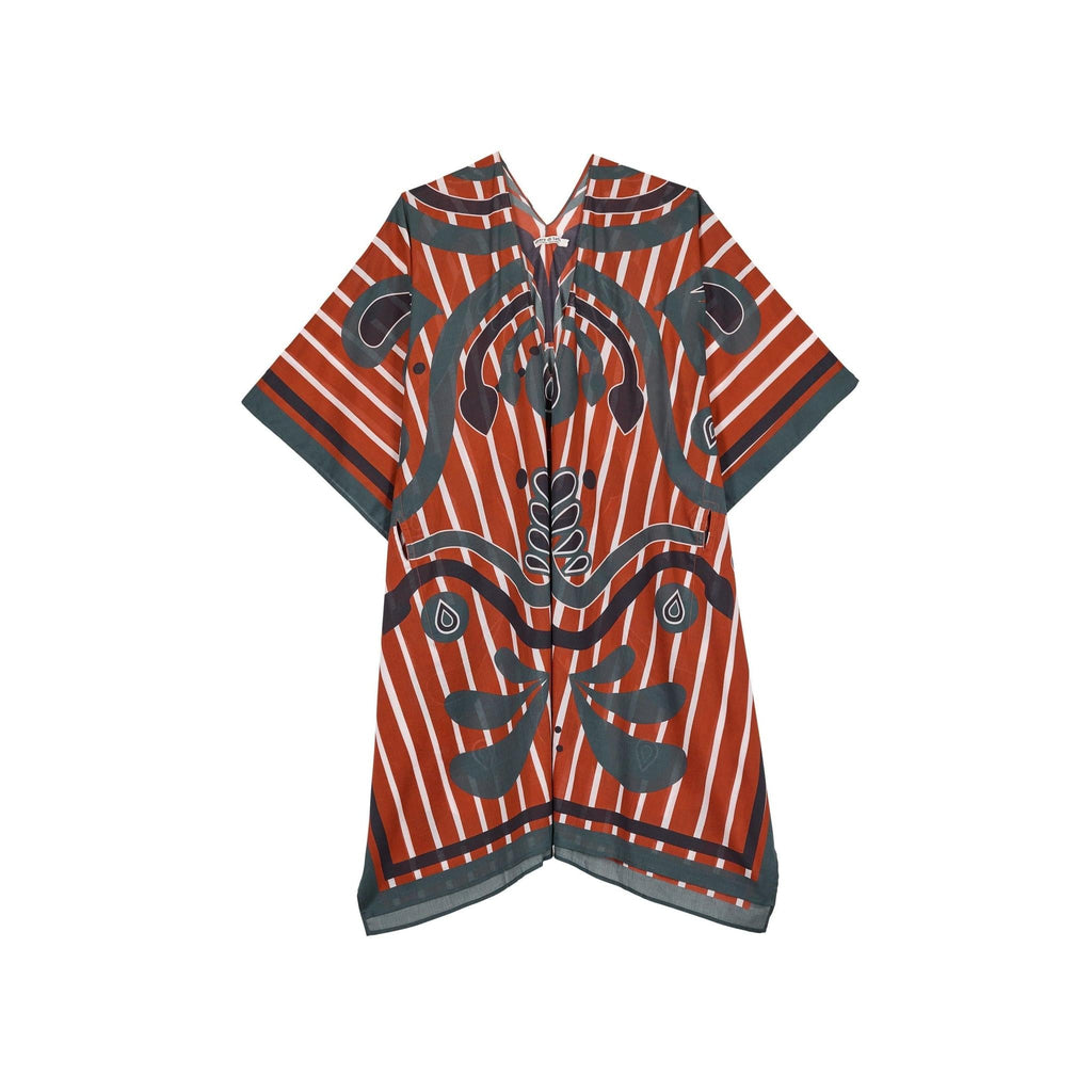 Poncho Pauline Imprime Baroque - Red