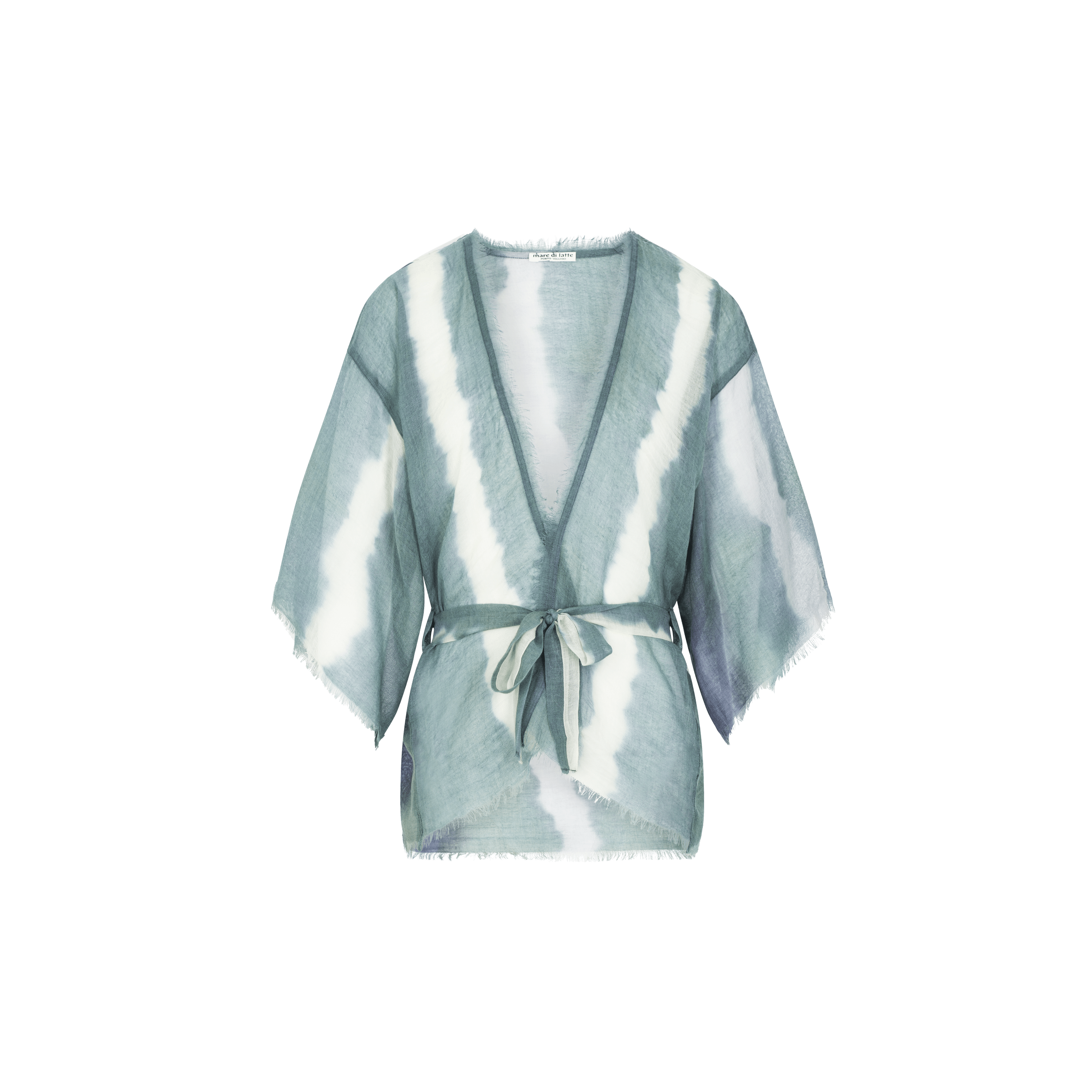 Kimono Renata Tie And Dye Etamine De Laine - Lagon
