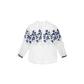 Blouse Gilda Ajouree Imprime Orchids - White