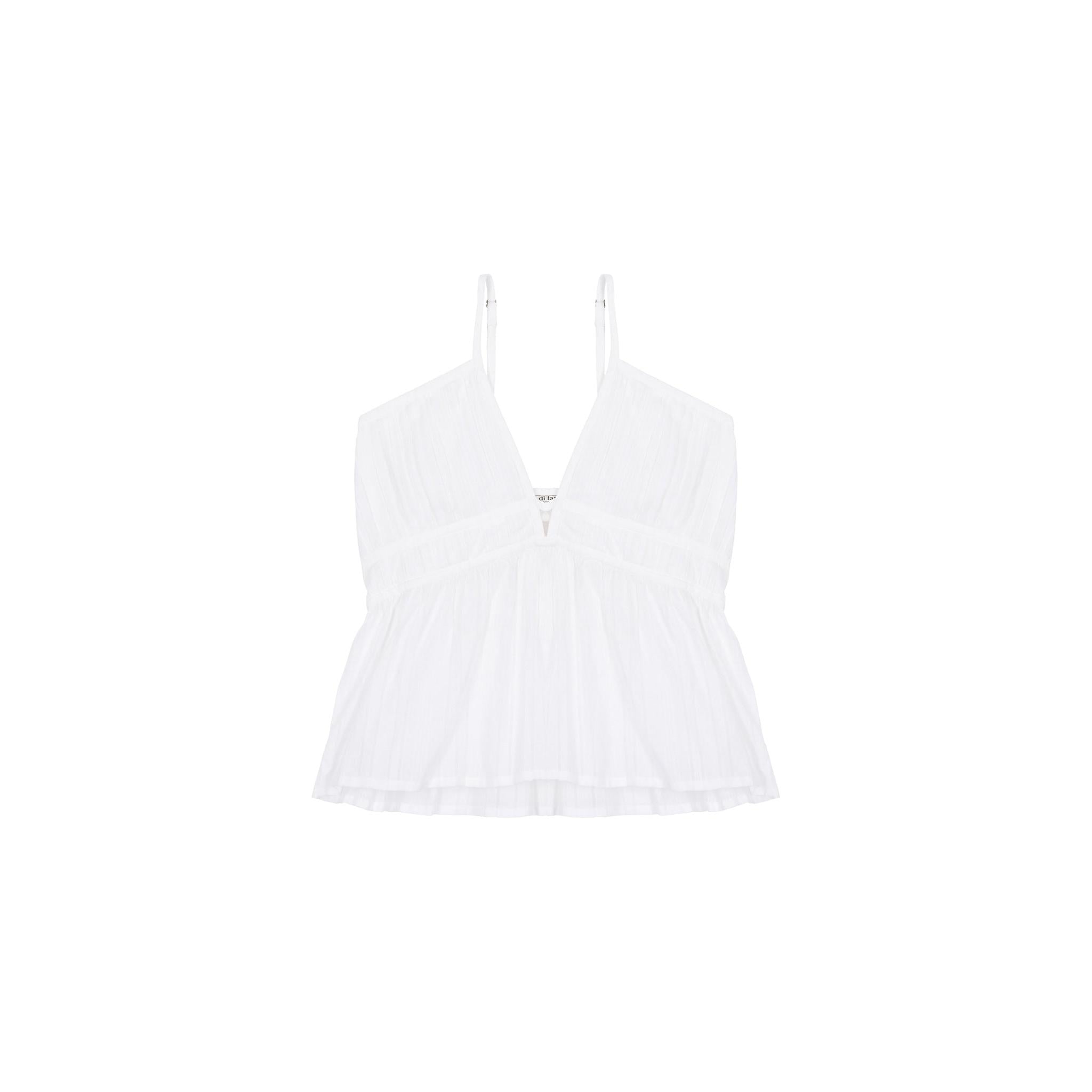 Top Loulou Ajoure - White