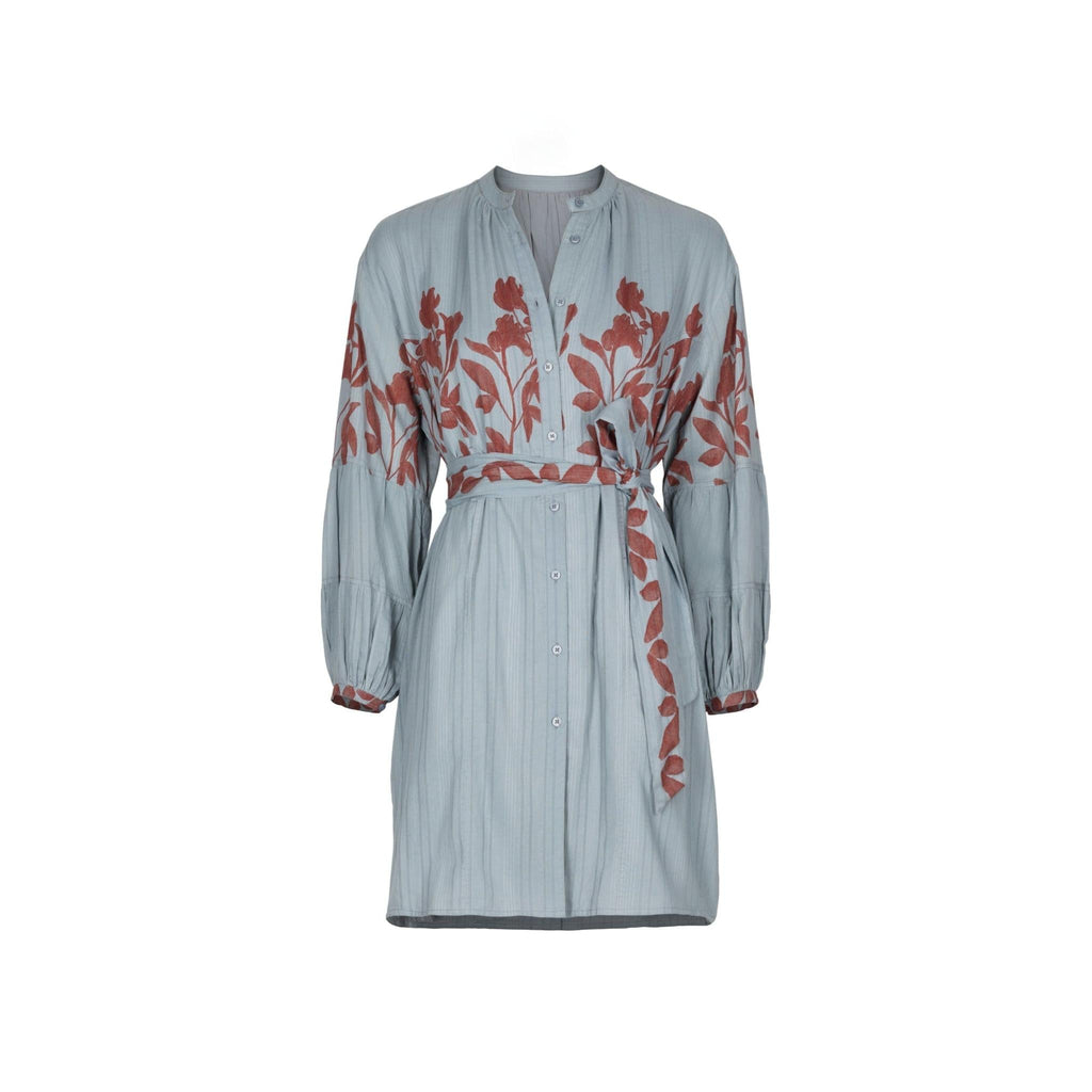 Robe Courte Charlie Imprime Orchids - Blue