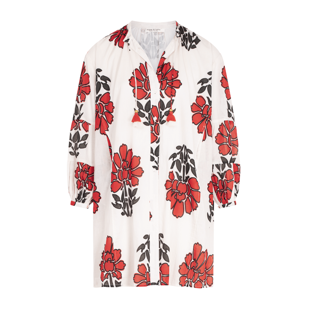 Robe Courte Charlie Imprime Indian Flowers - Redclay