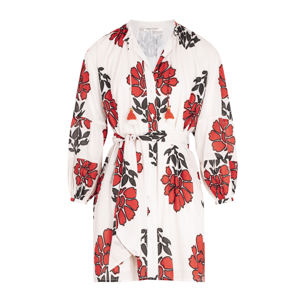 Robe Courte Charlie Imprime Indian Flowers - Redclay