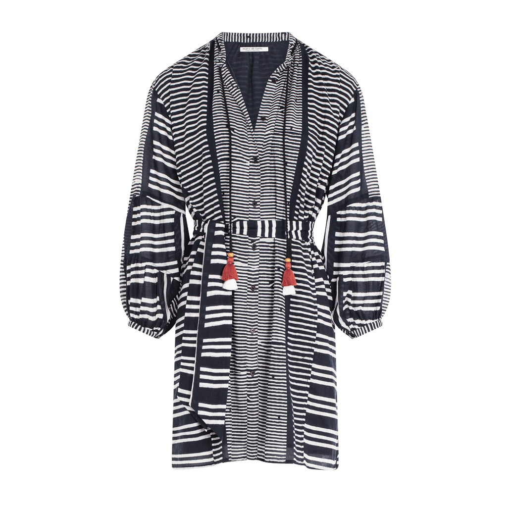 Robe Courte Charlie Imprime Kota - Black