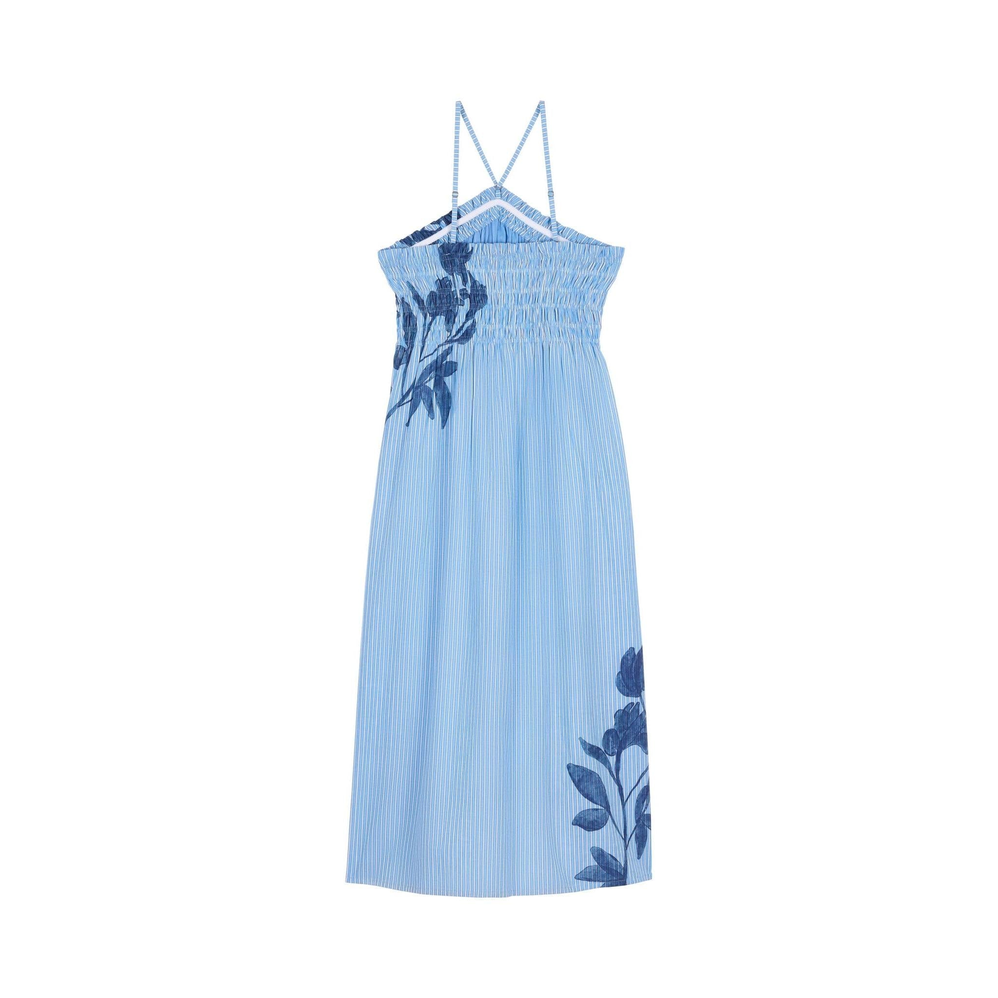 Robe Morgane Imprime Orchids - Bleu
