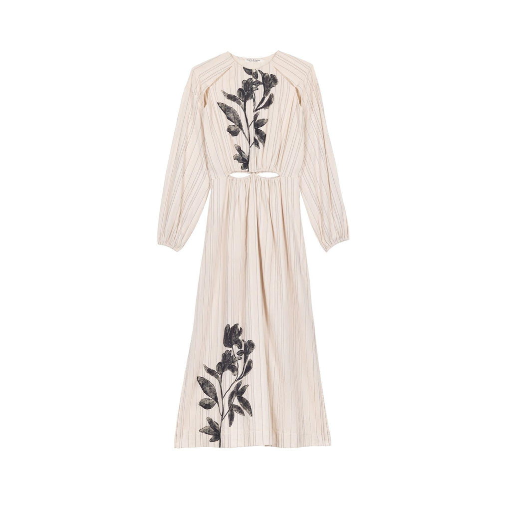 Robe Ombeline Imprime Orchids - Blue