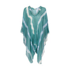 Poncho Rafaele Tie And Dye Etamine De Laine - Lagon