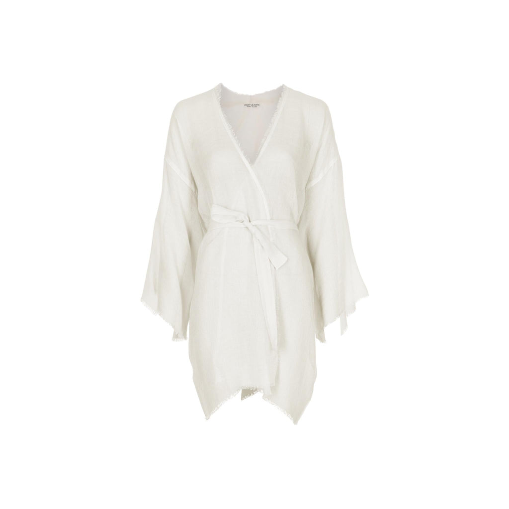 Kimono Mi-Long Rachel Etamine De Laine - Latte