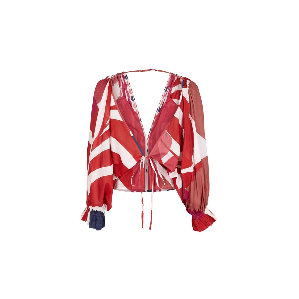 Top Divya Dos Nu Imprime Riviera - Red