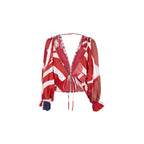 Top Divya Dos Nu Imprime Riviera - Red