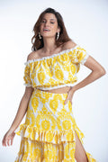 Top Jenna - Broderies Jaune