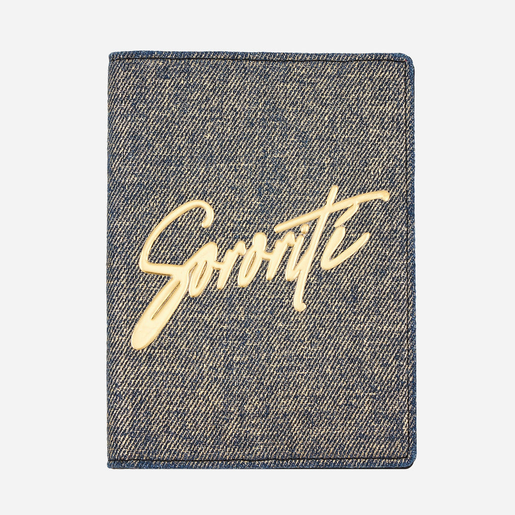 MAROQUINERIE - Porte Passeport-Sororite Gold Denim