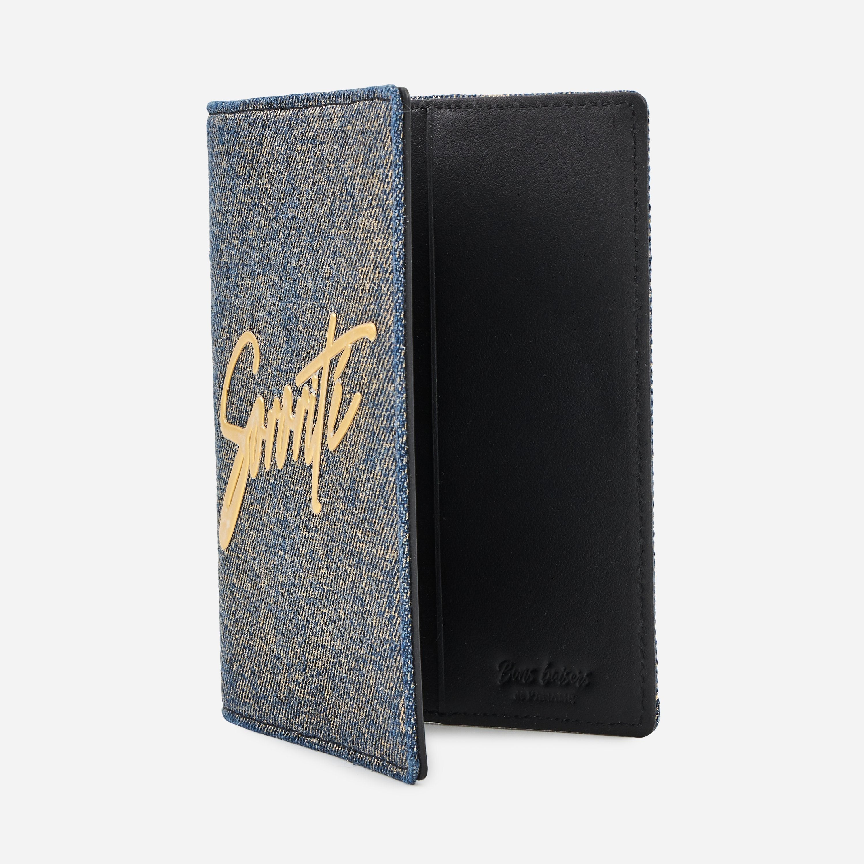 MAROQUINERIE - Porte Passeport-Sororite Gold Denim