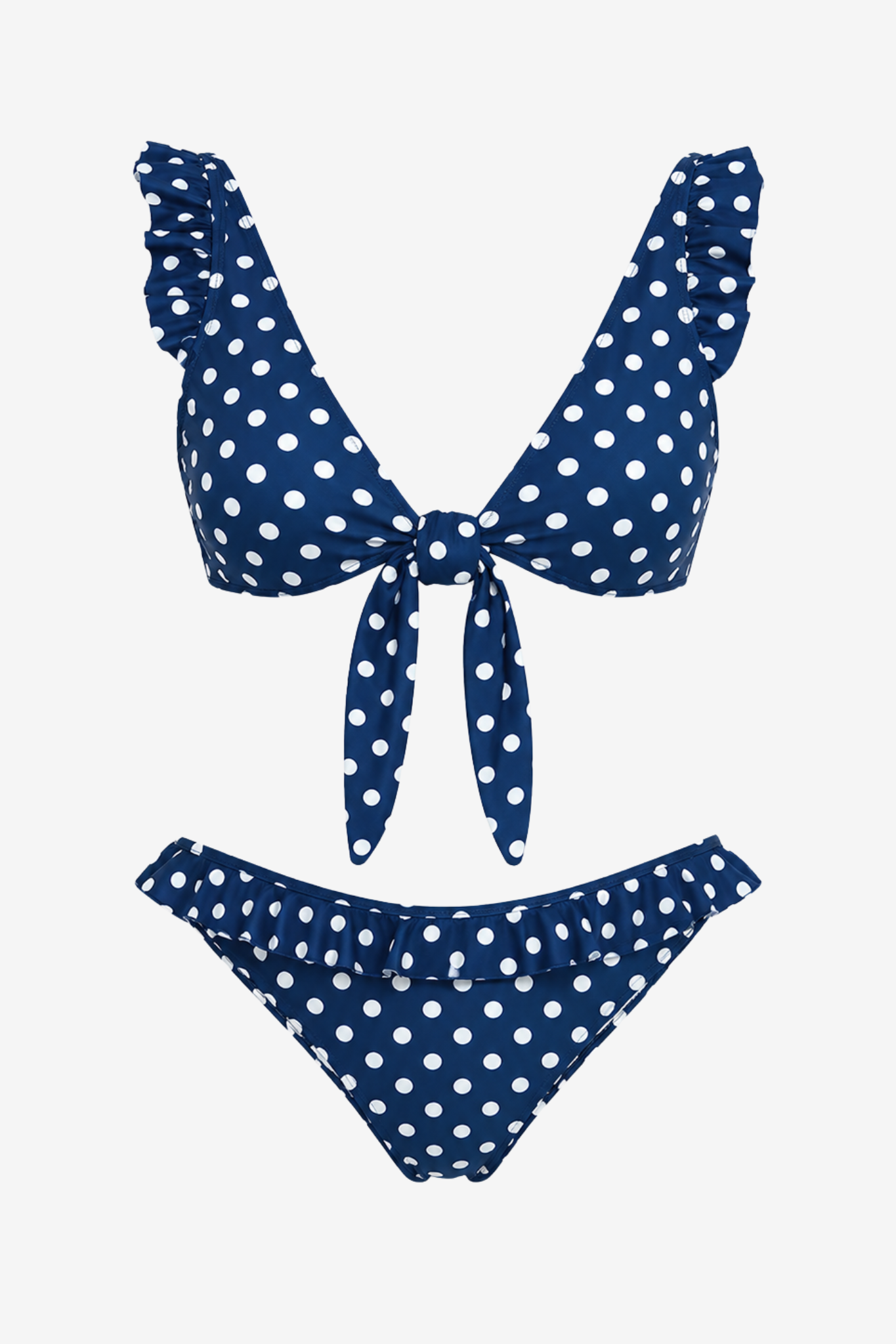 Bas Deux Pièces Melissandre Bleu À Pois Blancs