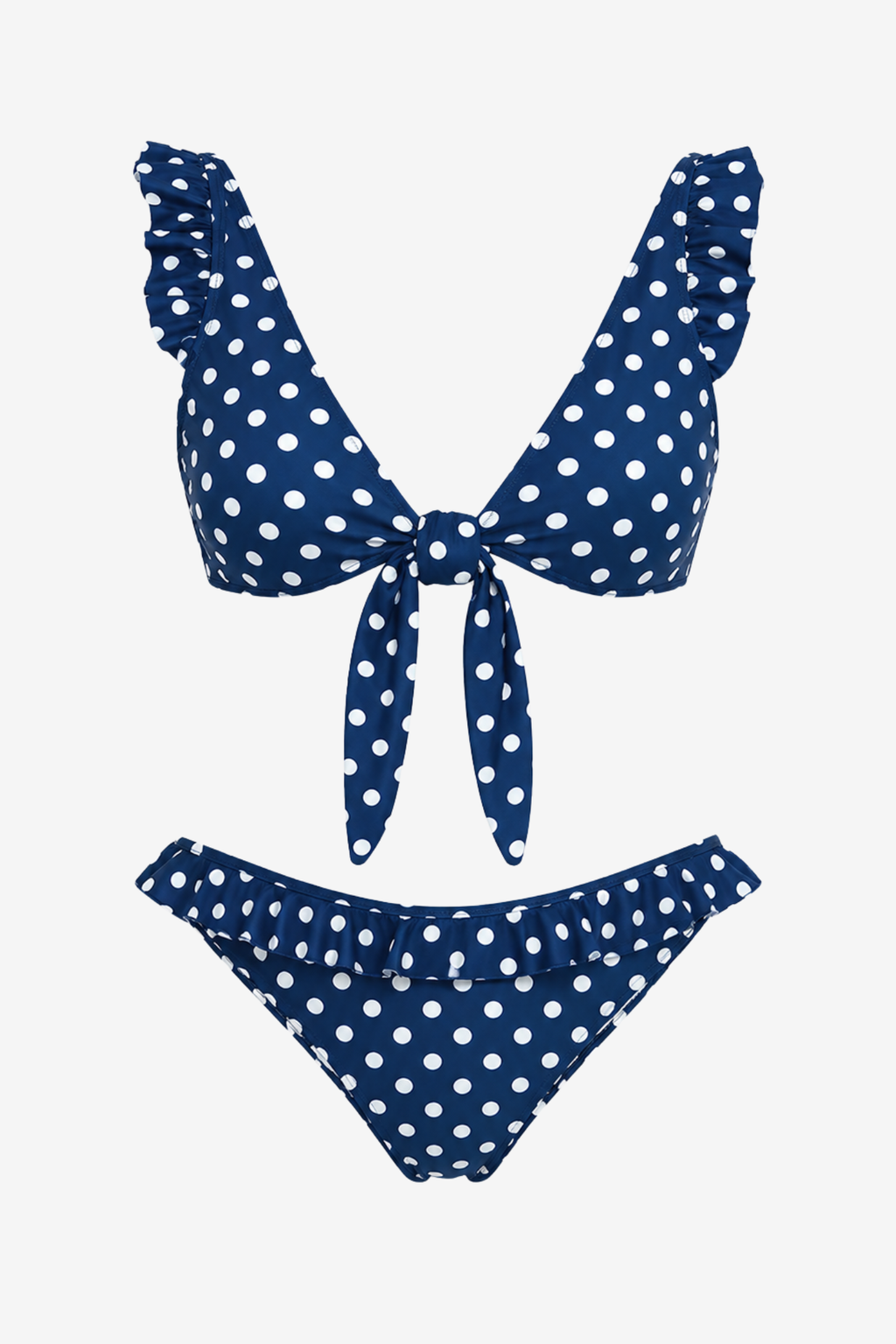 Haut Deux Pièces Melissandre Bleu À Pois Blancs