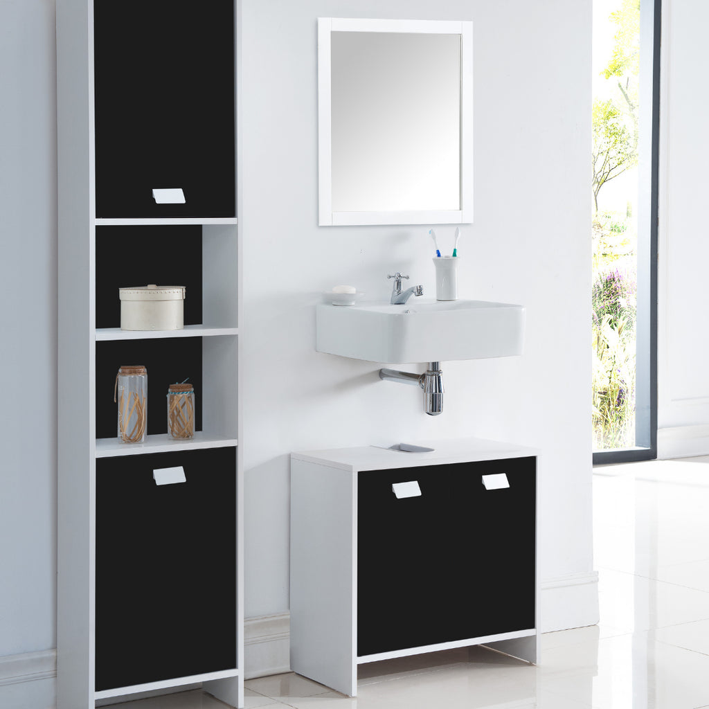 Meuble Sous Vasque 2 Portes - L60 cm - Noir