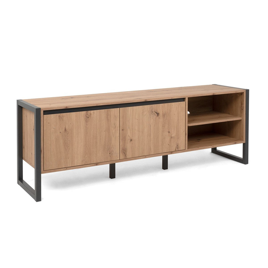 Meuble TV 2 Portes Et 2 Niches L160 cm - Denver - Décor Bois