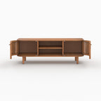 meuble tv paola en bois d acacia avec rangement