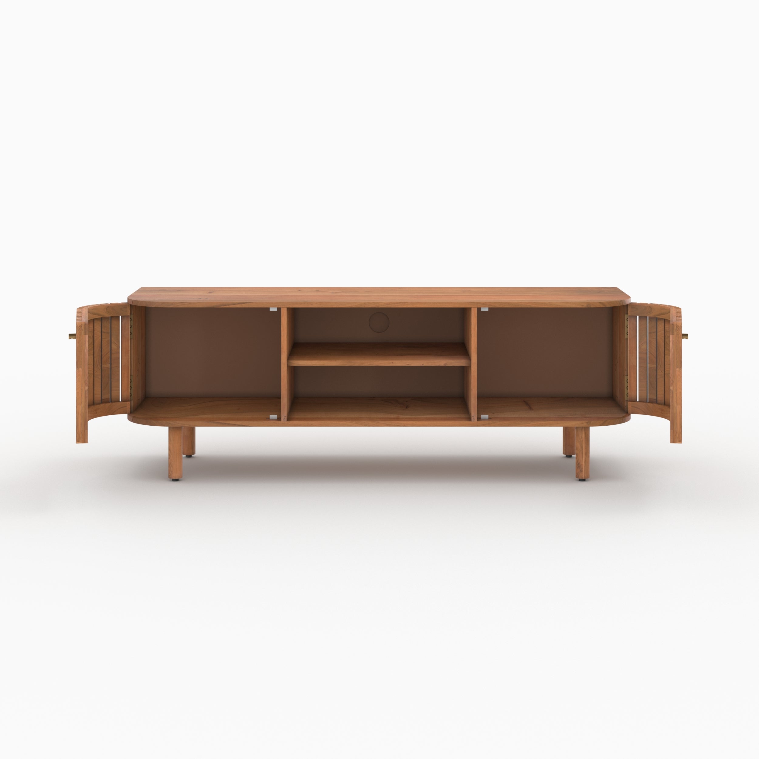 meuble tv paola en bois d acacia avec rangement