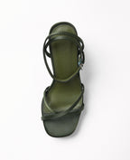 Mim shoes Sandalia de tacón GRETA OLIVA SATIN