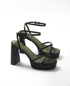 Mim shoes Sandalia de tacón GRETA OLIVA SATIN