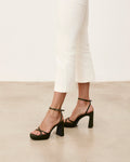 Mim shoes Sandalia de tacón GRETA OLIVA SATIN