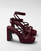Mim shoes Sandalia de tacón NORI BURDEOS SATIN