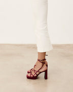 Mim shoes Sandalia de tacón NORI BURDEOS SATIN