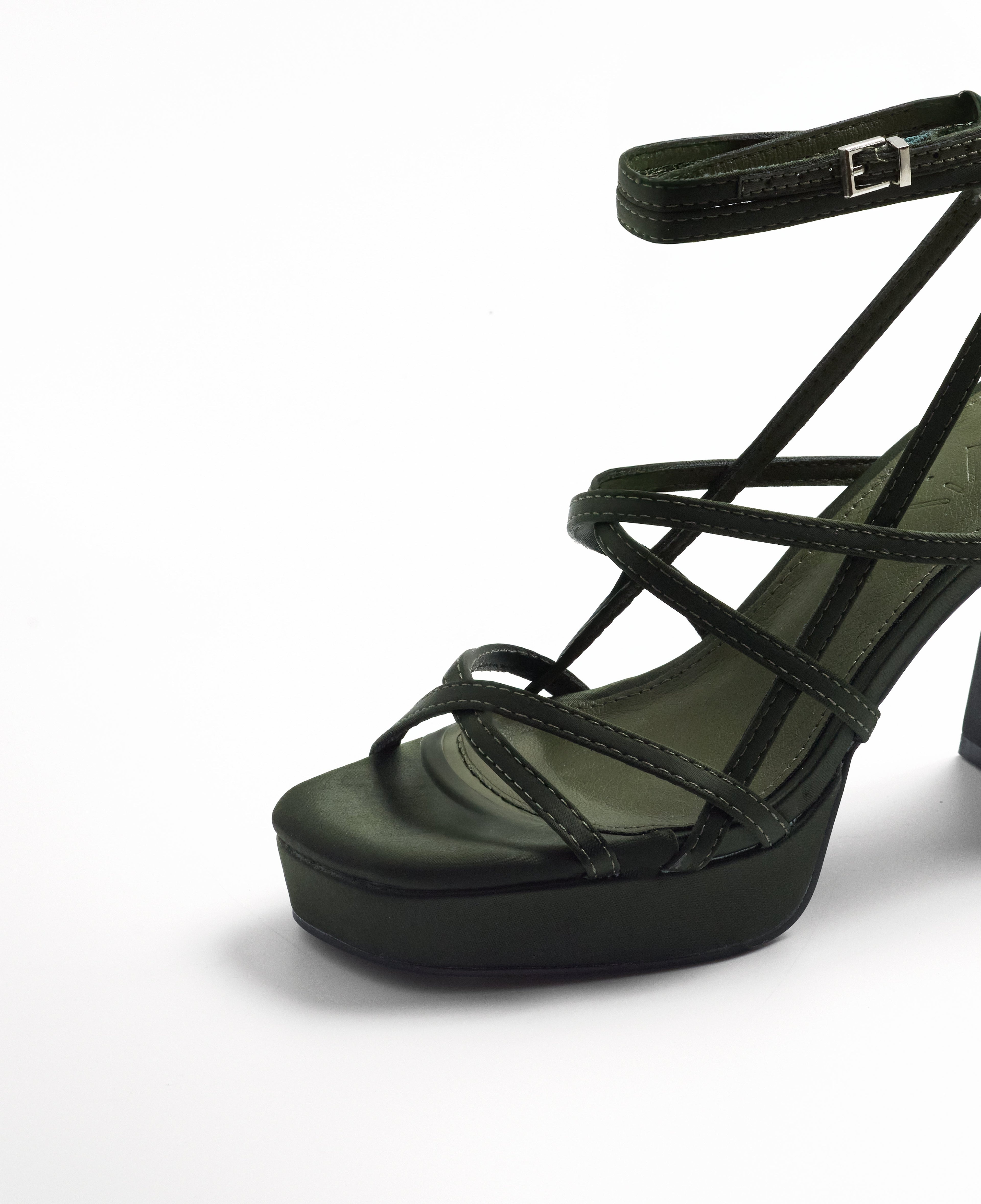 Mim shoes Sandalia de tacón NORI OLIVA SATIN