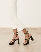 Mim shoes Sandalia de tacón NORI OLIVA SATIN
