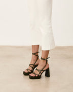 Mim shoes Sandalia de tacón NORI OLIVA SATIN