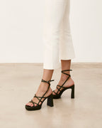 Mim shoes Sandalia de tacón NORI OLIVA SATIN