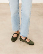 Mim shoes Zapato plano LIBE OLIVA SATIN