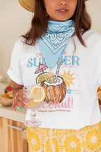 MINAKO Bleu - Foulard Charms