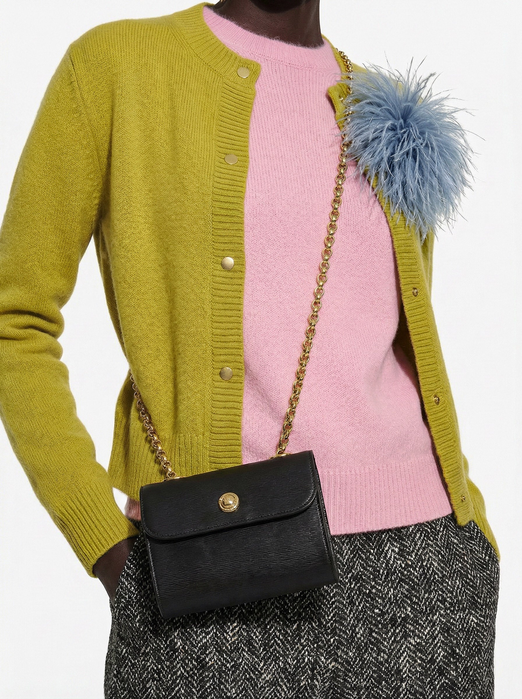 Mini Sac Chloé Noir Cuir Grainé Chaîne Dorée