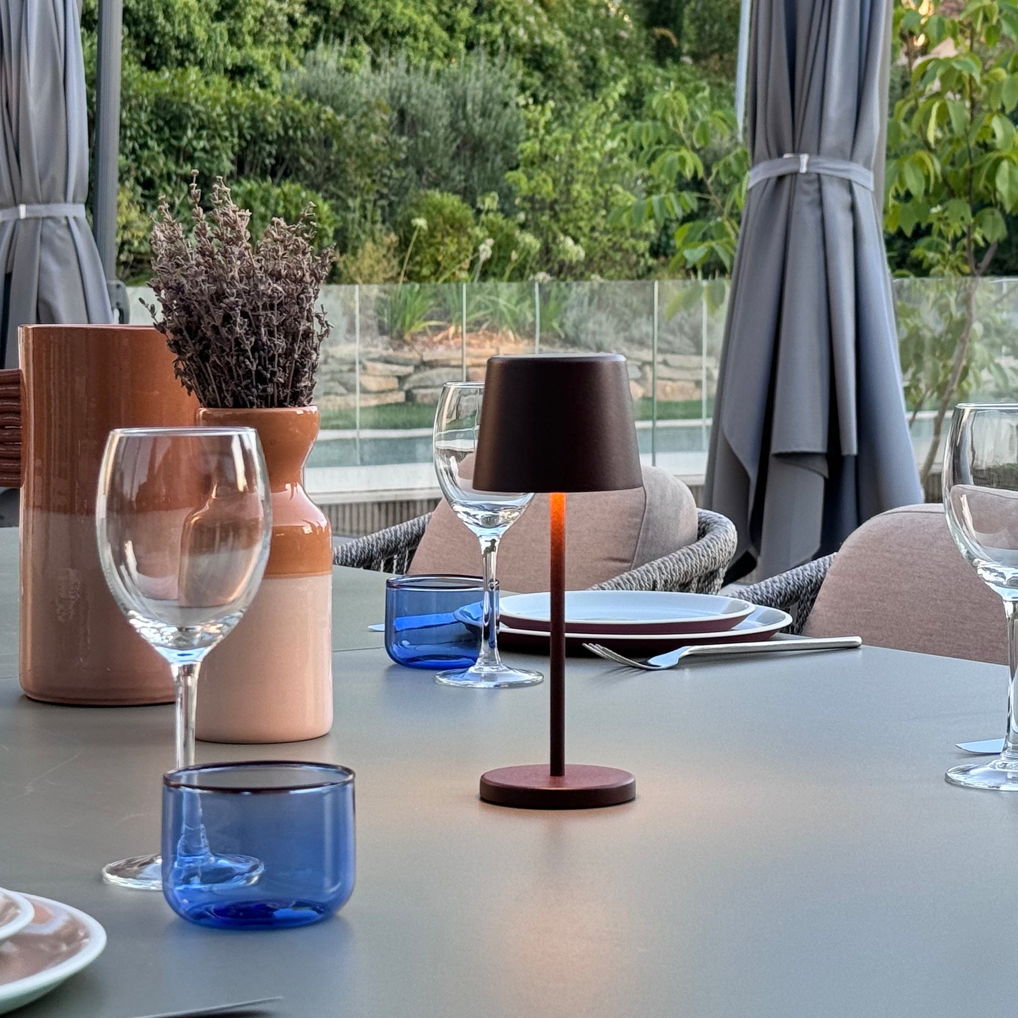 Kelly Mini - Lampe De Table Sans Fil - Acier - Marron