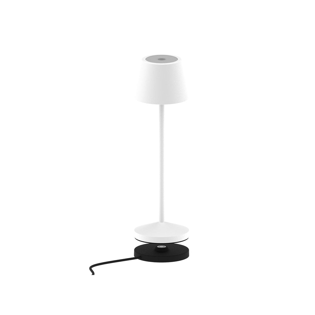 Emily - Lampe De Table Sans Fil - Acier - Blanc