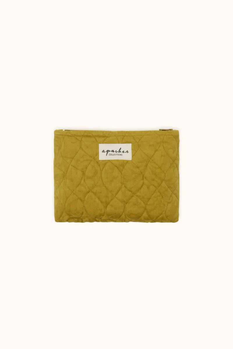 Mini Pochette Mana "Damassé" - Golden Lime