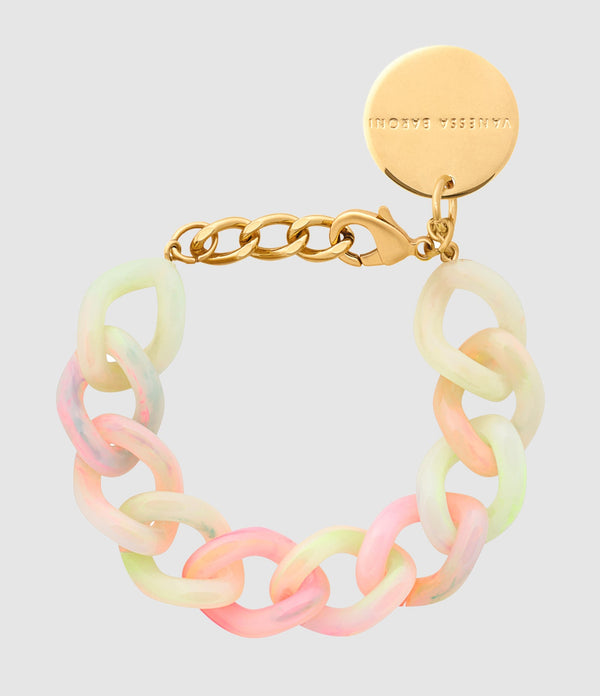 Vanessa Baroni - Bracelet Mini Flat Chain Neon Rainbow - Femme