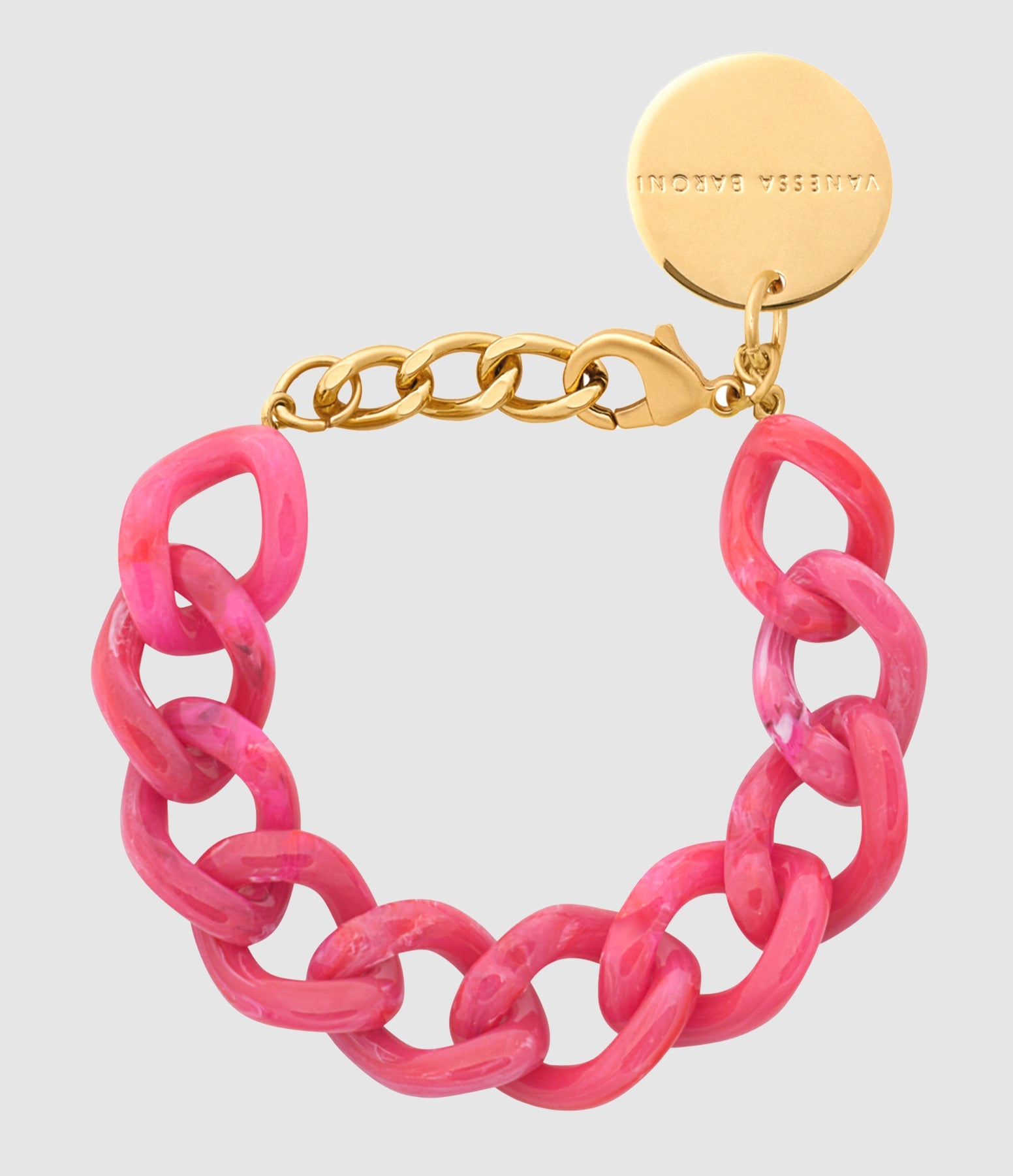 Vanessa Baroni - Bracelet Mini Flat Chain Raspberry Marble - Femme