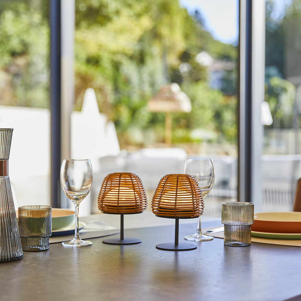 Boheme - Lampe De Table Sans Fil - Polyrotin - Marron