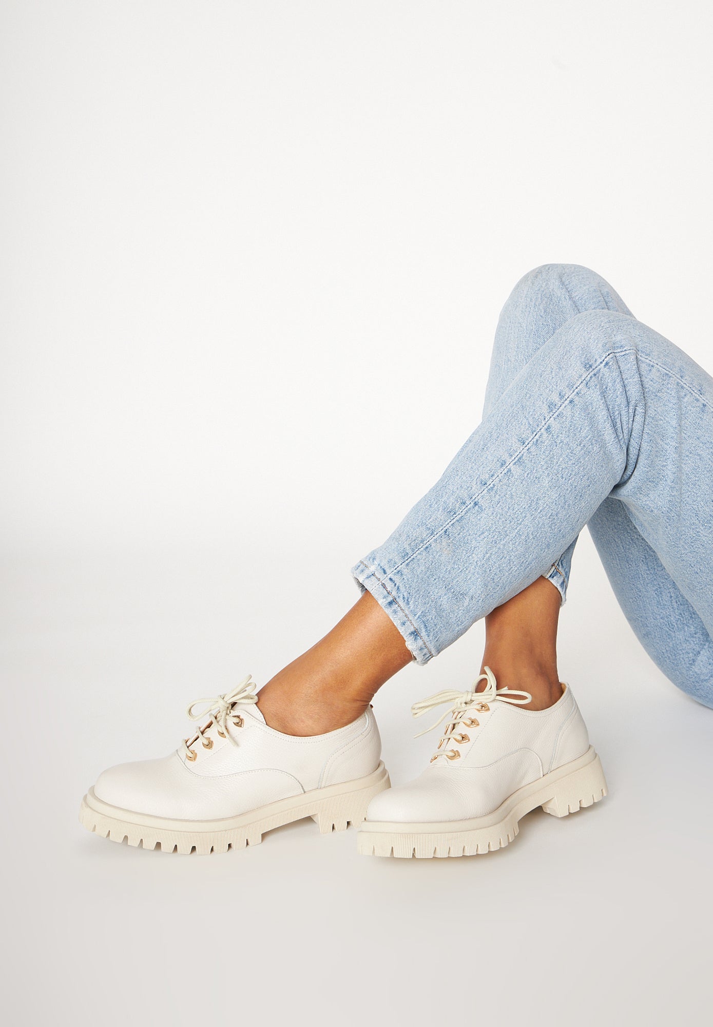 Miranda - Cuir Grainé Blanc Cassé - Bons Baisers - The Bradery