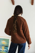 Sustainable cappuccino Shetland wool overcoat