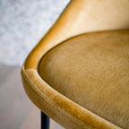 misty chaise de bar en velours jaune lot de 2 65 cm