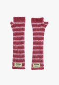 Moufles Duveteuses Grenat Et Roses