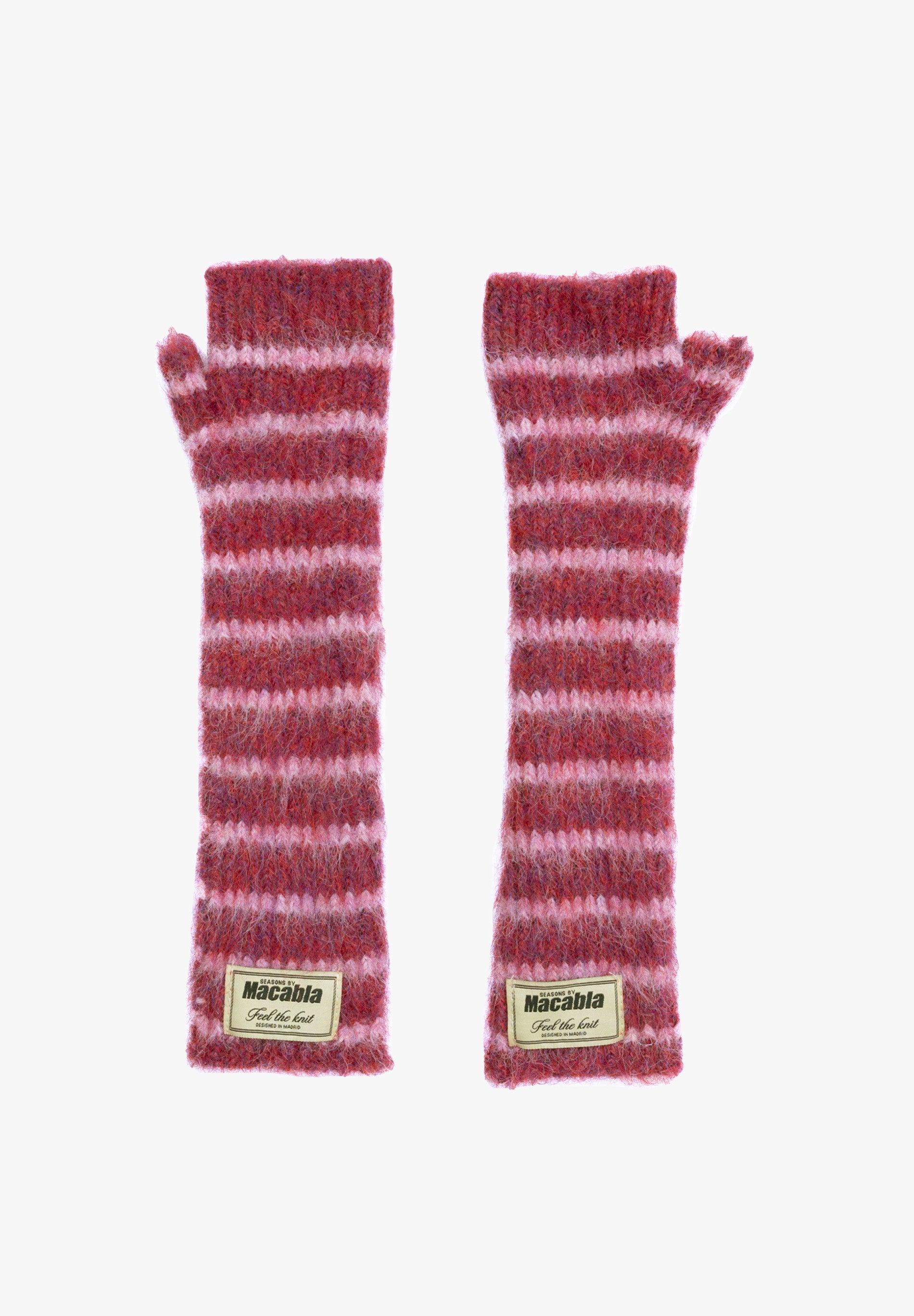 Moufles Duveteuses Grenat Et Roses